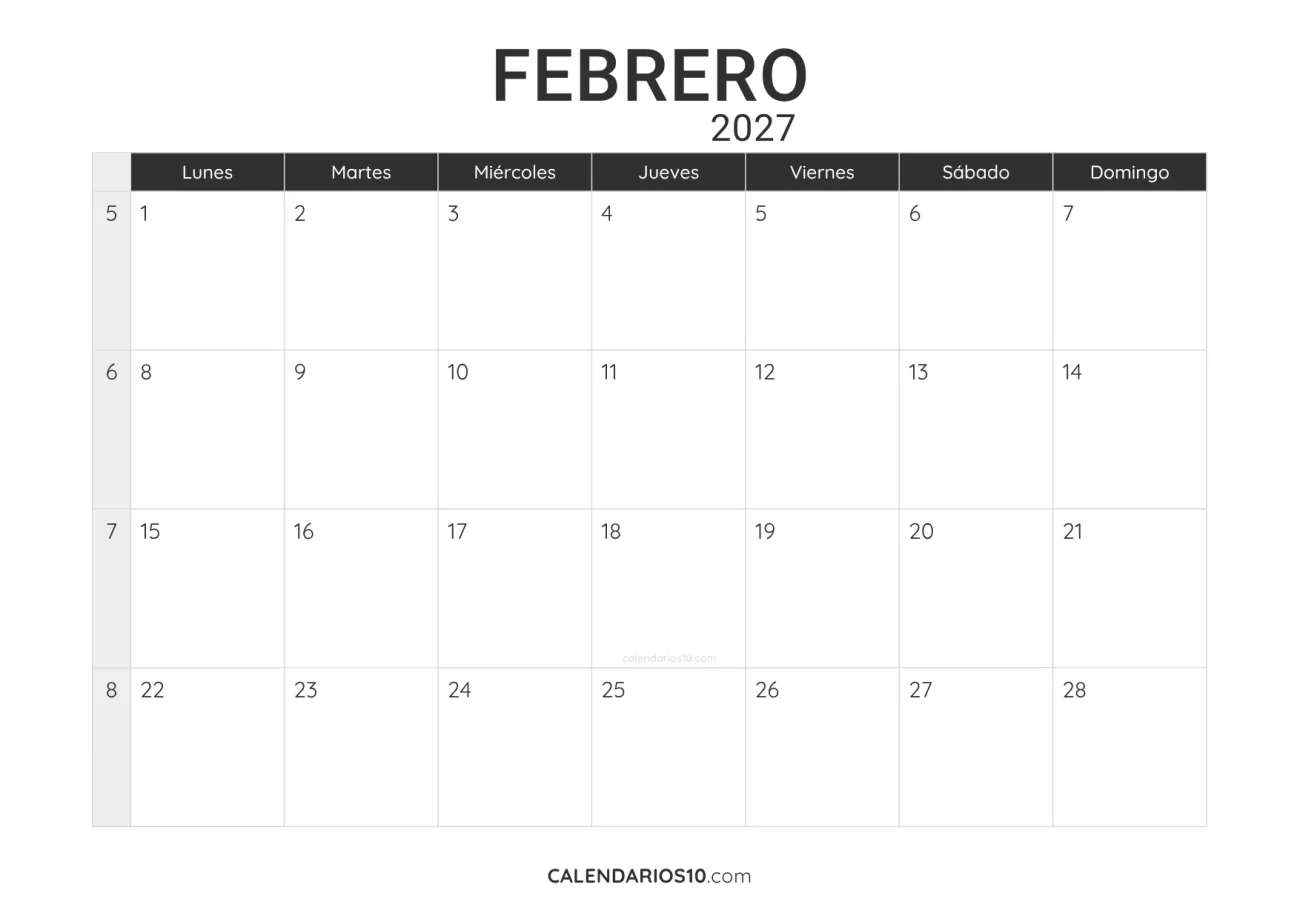 calendario-febrero-2027-minimalista-imprimir