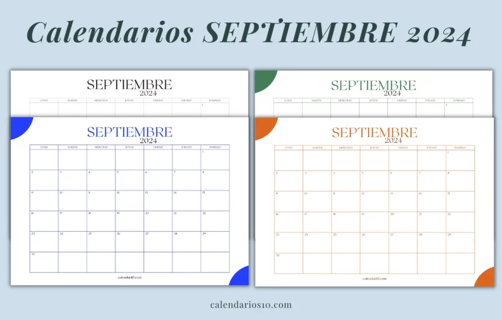 calendarios mes septiembre 2024 para imprimir